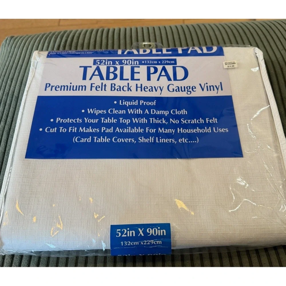 Elrene Home Fashions Table Pad Heavy Gauge Vinyl Cut To Fit 52 x 90 Inch‎